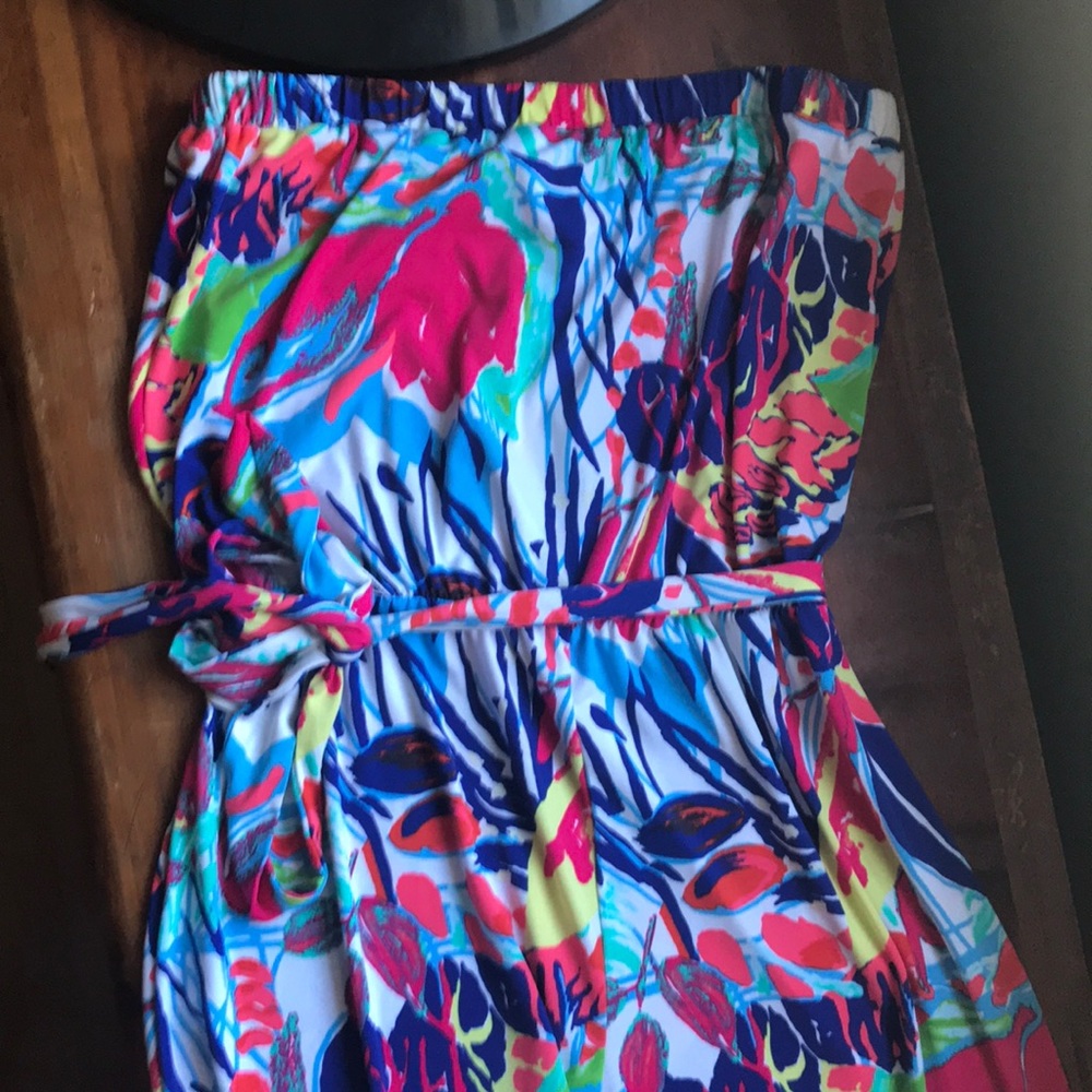 Msk strapless jumpsuit